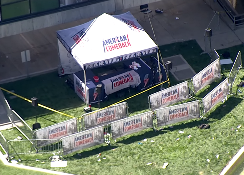 Charlie Kirk shooting scene overhead view