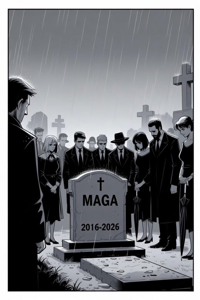 MAGA is dead funeral scene